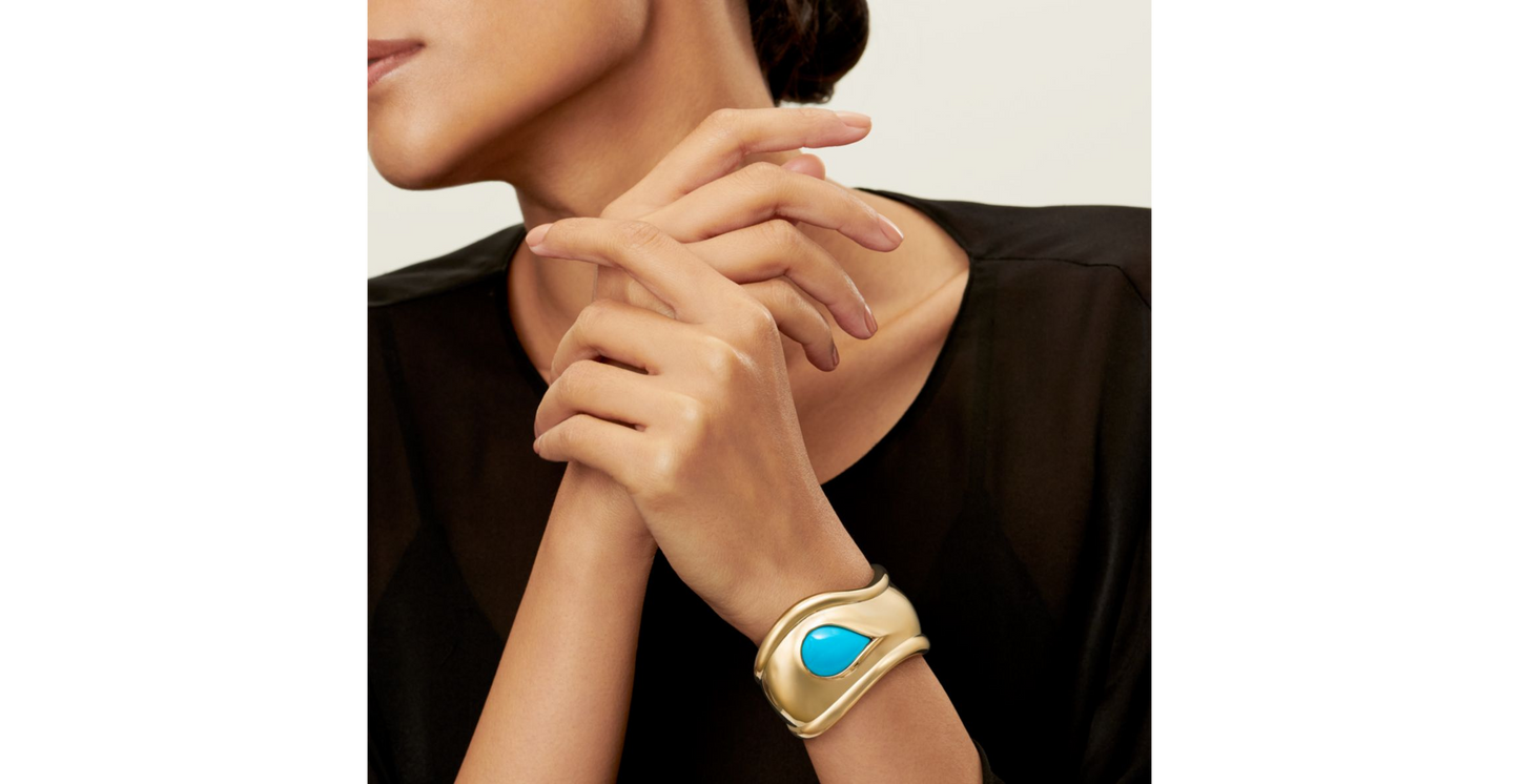 Étreinte d’Or – Bracelet Turquoise Impérial